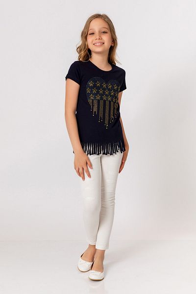 incity Girl's Navy Blue T-Shirt