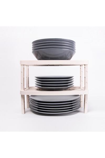 OMAK 2 Pieces Decobella Kitchen Multi-Storey In-Cabinet Extra Shelf Organizer Organizer By Sungur Medical