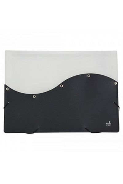 Yerli Umix A-4 Gusseted 13 Compartment Black Document File