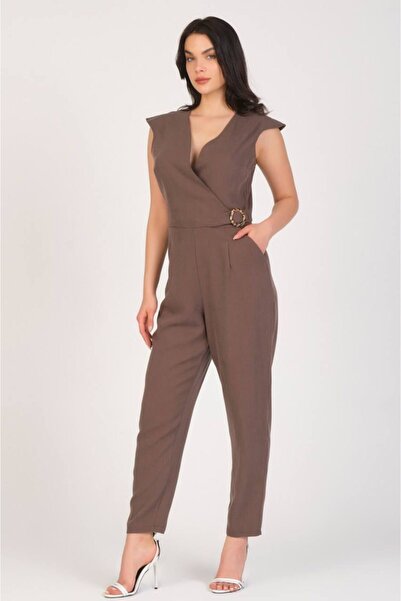 N-Value 40209 Модель Крувазе V-подібний комір і комбінезон з кишенями