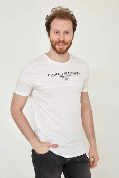 Cazador Ανδρικό μπλουζάκι Crew Neck Λευκό
