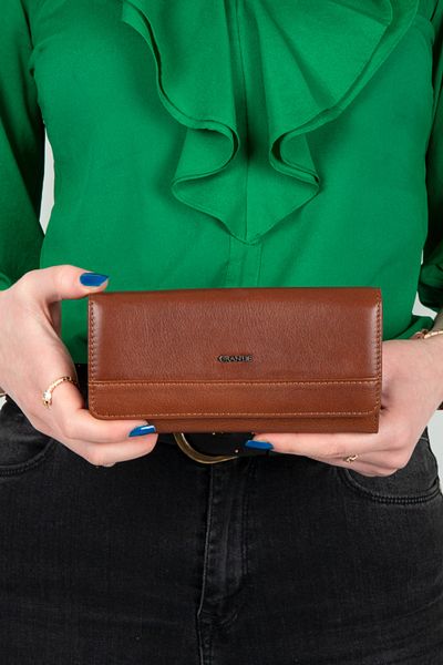 Grande 2615 Model Women's 100% Genuine Leather Tan Wallet