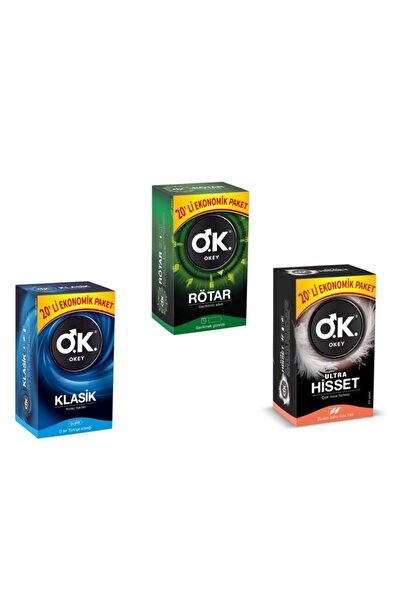 Okey 20'li Ekonomik Paket Rötar+20'li Ekonomik Paket Ultra Hisset+20'li Ekono...