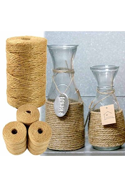 Aker Hediyelik 3mm 2m Halat Ip Kordon Ip Urgan Ip Jüt Ip Kendir Ip Hasır Ip Kendir Jüt Özel Halat Ipler Doğal Ipler