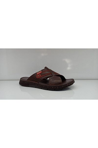 DUNLOP Anatomical Men's Brown Leather Slippers