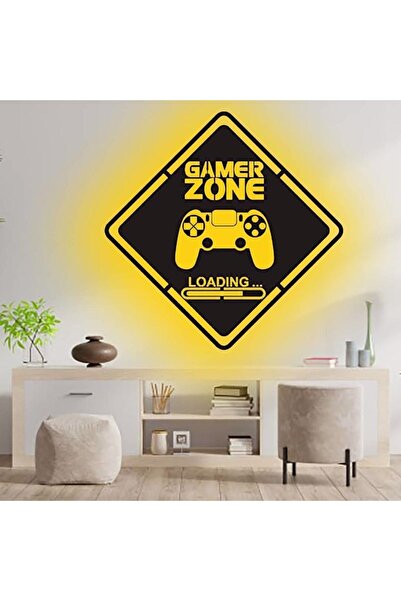 Genel Markalar Gamer Ledli Duvar Süsü Mdf Tablo Duvar Aksesuarı Ahşap Tablo