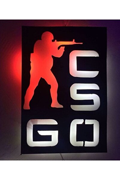 Genel Markalar Cs Go Ledli Duvar Süsü Mdf Tablo Duvar Aksesuarı Ahşap Tablo