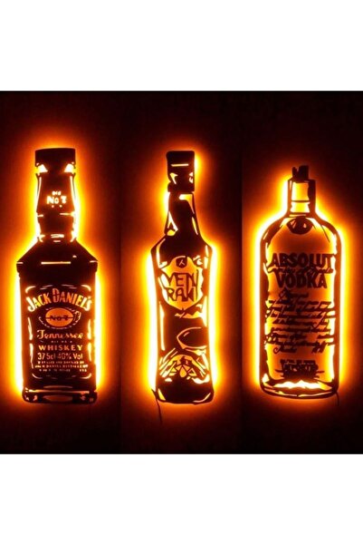 Genel Markalar Kafalar Ledli Duvar Süsü Mdf Tablo Duvar Aksesuarı Ahşap Tablo