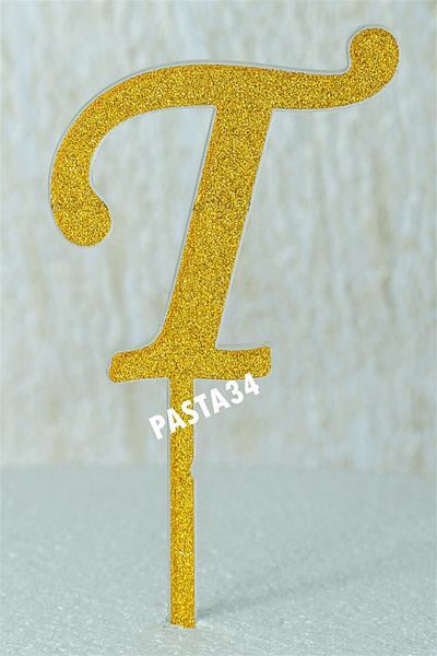 Pasta34 Χωρίς χυμένο γράμμα ασημί πλεξιγκλάς 5 εκ. Χρυσό Τ