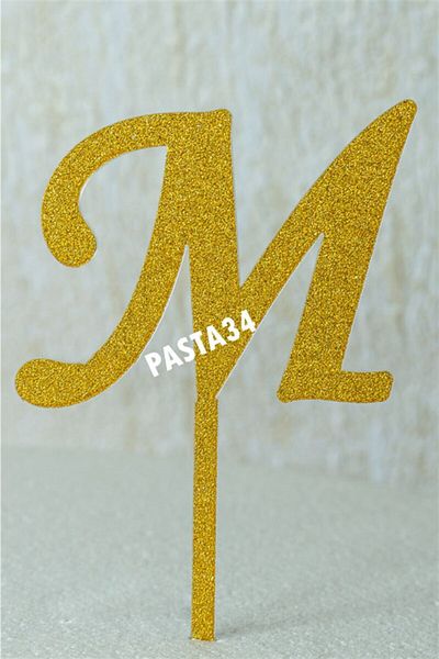 Pasta34 Χωρίς χυμένο γράμμα ασημί πλεξιγκλάς 5 cm χρυσό M
