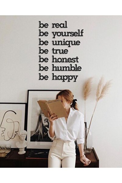 HTS TASARIM Be Real Be Yourself Ahşap Duvar Yazısı