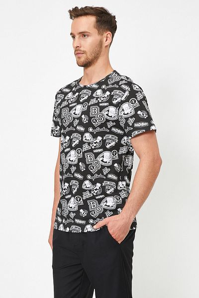Koton Men's Black Simpsons Licensed Printed T-Shirt