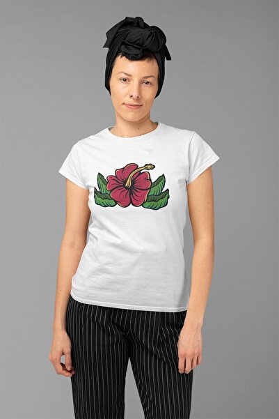 ErTaPassage Γυναικείο μπλουζάκι White Blossom με τύπωμα - T292462