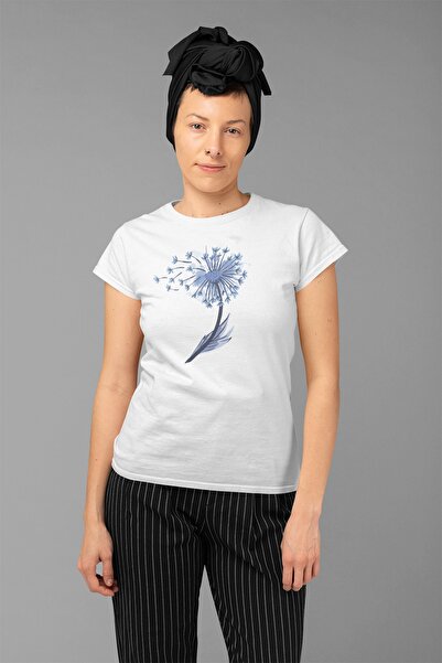 ErTaPassage Floare albă cu imprimeu Păpădie tricou - T7561905