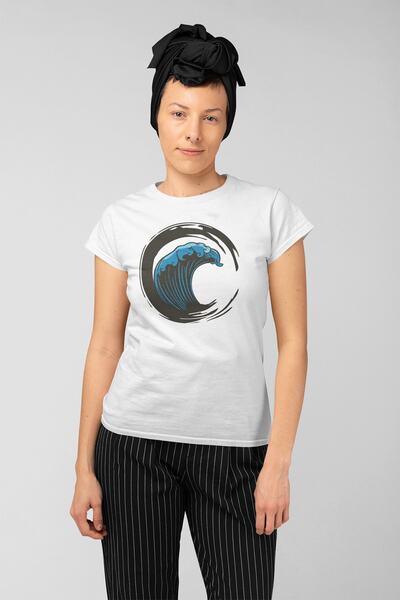 ErTaPassage Γυναικείο μπλουζάκι White Wave με τύπωμα - T5145224