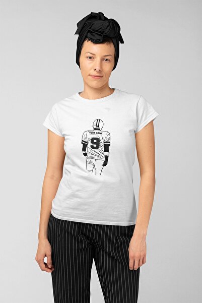 ErTaPassage Fotbal american alb cu imprimeu Femei tricou - T1595678