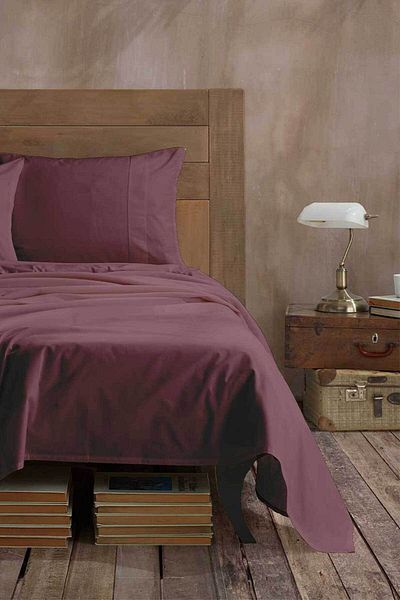 Elart Ranfors 100% Cotton Sheet Set Single Plum