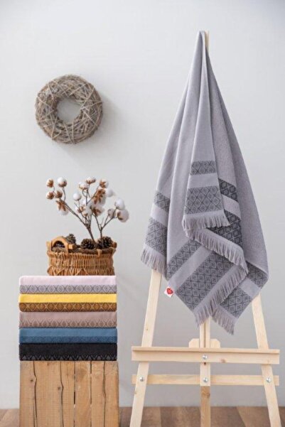 Cotton Box Cottonbox Twins %100 Pamuk Gri Plaj Havlusu