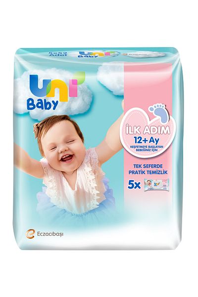 Uni Baby First Step Wet Wipes 5x52 Lid