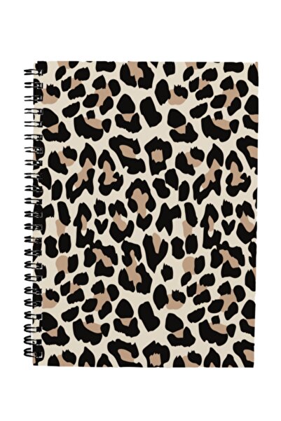 Bikutumutluluk Hediyelik - N100 A5 Tasarım Spiralli Defter - Leopar