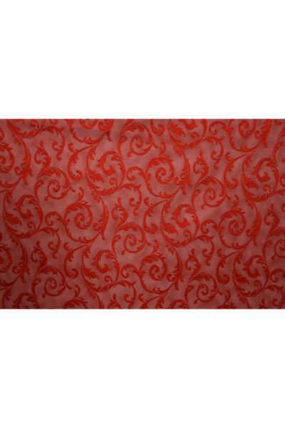 AKÇA TEKSTİL Sultan 2 Model Red Color Single Wing Sewn Pleated Background Curtain 300*260 cm (Package Product)