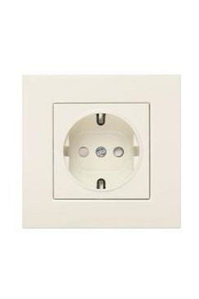 VİKO Karre Cream Grounded Socket 12 Pieces