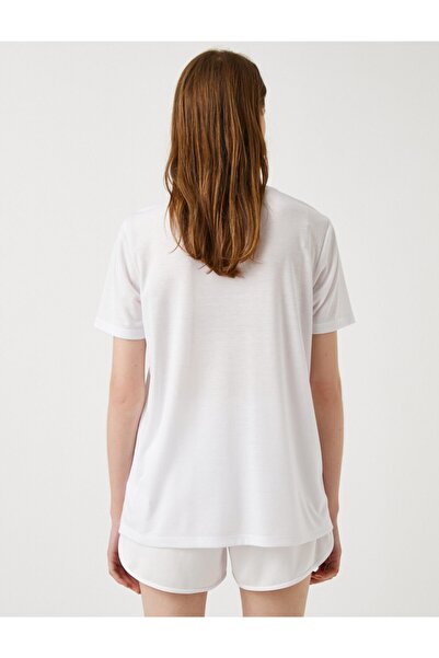 Koton Γυναικείο T-shirt με στάμπα σε λευκό χρώμα