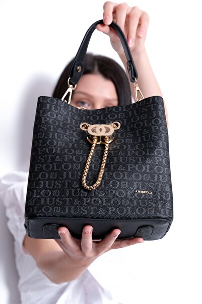 Just Polo Women's Black Hand Shoulder Bag