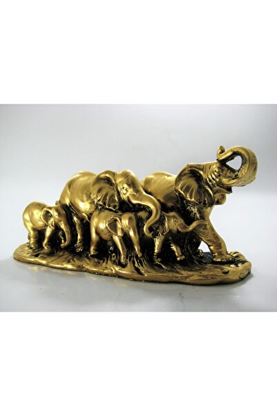 Hediye Seviyorum Fil Ailesi Biblo Altın