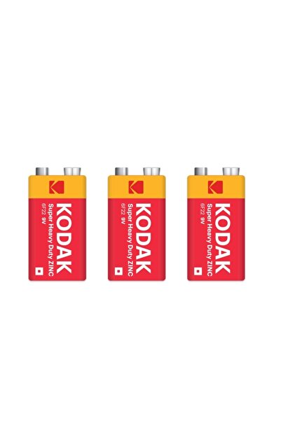 Kodak (1x3) 3 Adet Shrink Ambalaj Çinko Karbon 9 Volt Pil - Ekonomik Paket