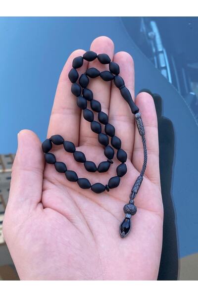 tesbihay Beyzi Kesim Karartılmış Kuka Tesbih Gümüş Püskül