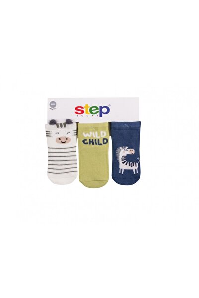 Step Unisex Baby 3-Piece 3D Zebra Socket Socks 10141