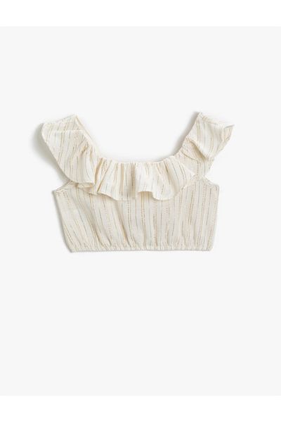 Koton Goldgestreifte Crop-Bluse für Mädchen