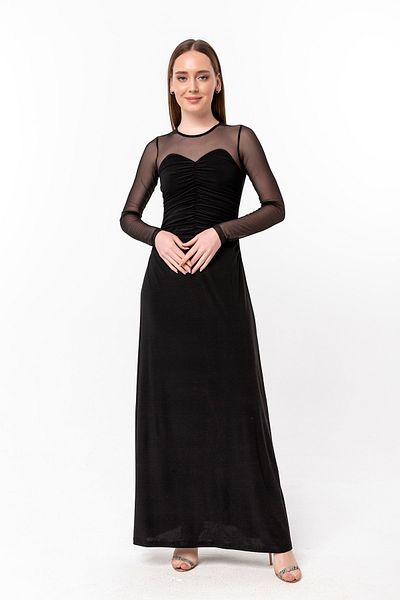 Laranor Rochie cu guler cu buze din tul