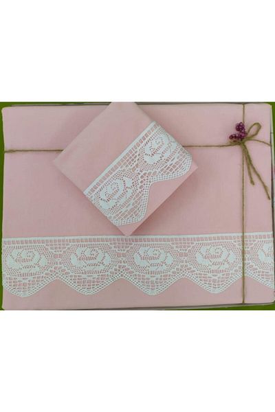 Çeyiz Bahçesi Lacy Dowry Powder Double Duvet Cover Set