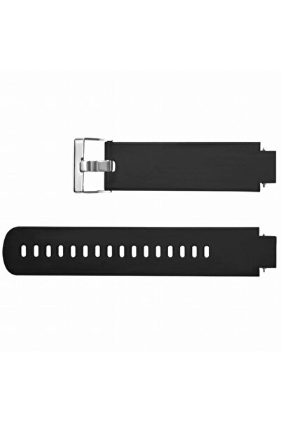 NANOSPACE Amazfit Verge - Verge Lite - Verge 3 İle Uyumlu Siyah Silikon Kordon + Ekran Koruyucu