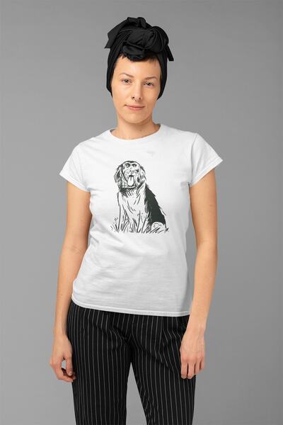 ErTaPassage Câine alb german cu imprimeu Femeie tricou - T591931