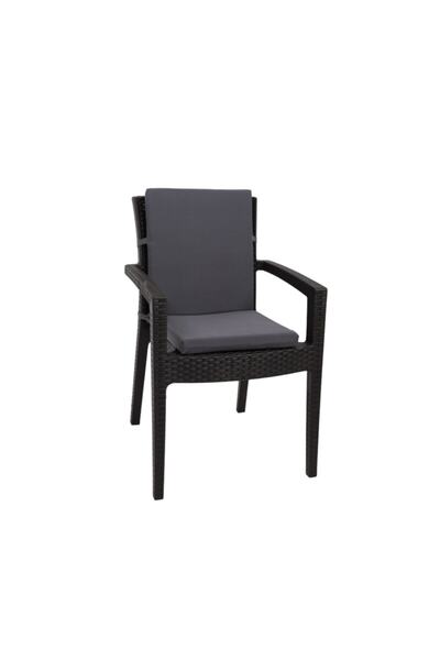 Kuscini Garofano Klasik Yüksek Arkalıklı Sandalye Minderi Antrasit 45x95