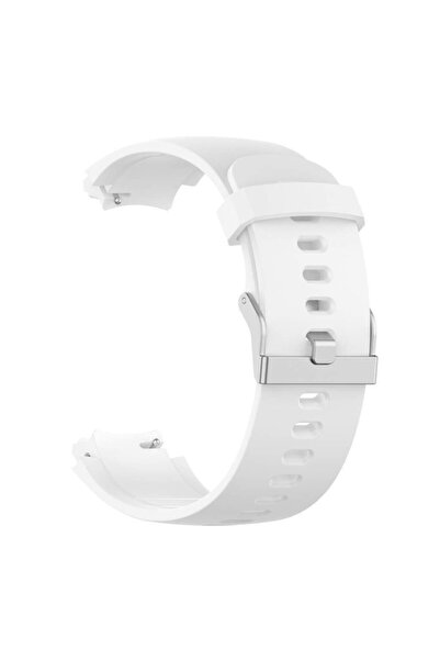 NANOSPACE Amazfit Verge - Verge Lite - Verge 3 Ile Uyumlu Silikon Kordon Beyaz + Ekran Koruyucu