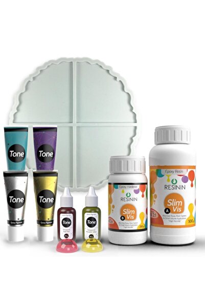 Resinin S02 Bardak Altlığı Epoksi Başlangıç Seti 2 Reçine Pigment Silikon Kalıp
