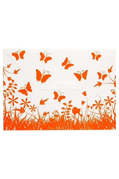 Bigpoint Çıtçıtlı Dosya Kelebek Desenli A4 (turuncu)