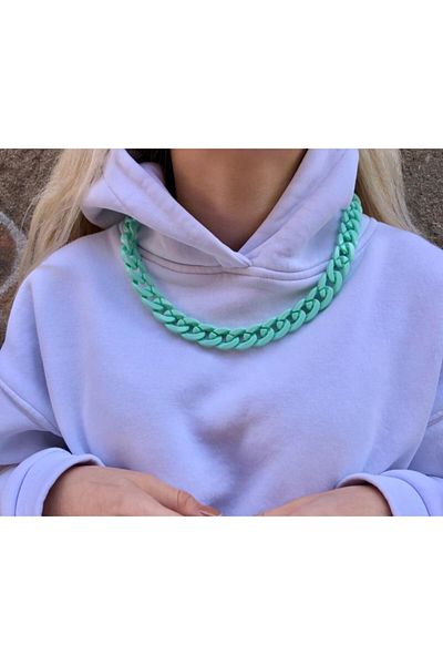 AlpCollection Mint Green 50 Cm Pants Chain Necklace Gift Fashion Accessory