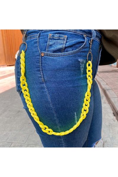 AlpCollection Yellow 50 Cm Pants Chain Necklace Gift Accessory