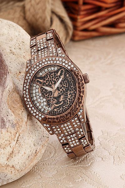 Vegans 3441 Tiger Pattern Steel Women's Wristwatch