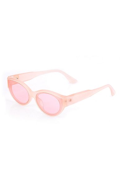 Angel Eyes Pink Matte Glass Transparent Pink Geometric Bone Frame Women Sunglasses