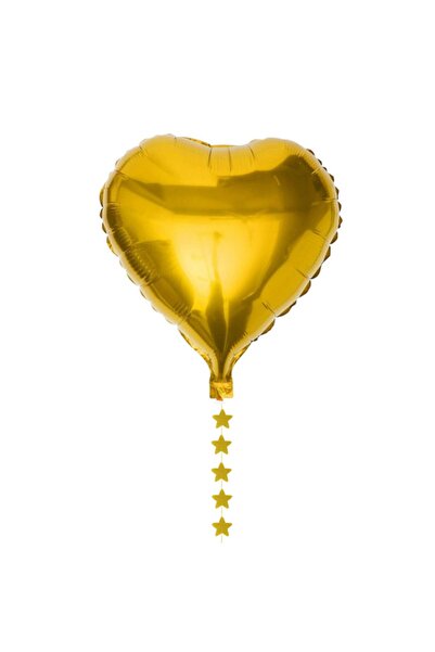 parti sürprizi Gold Heart Foil Balloon And Tail