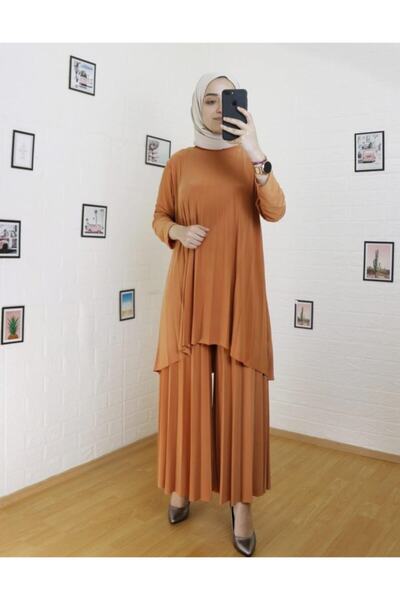 MODAMÜNASİP Γυναικείο κοστούμι με πλισέ παντελόνι