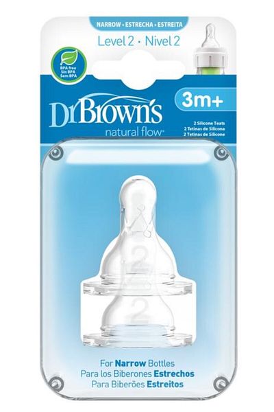 Dr.Brown's Dr.Brown's Options Narrow Mouth 4Th Level 2-Piece Bottle Nipple (9 Months)
