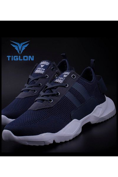 Tiglon 09034 Navy Blue White Daily ελαφριά άνετα ανδρικά παπούτσια περπατήματος
