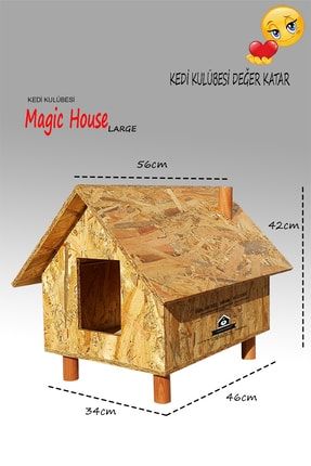kedi kulubesi buyuk kedi evi magichouse large su gecirmez dis mekan fiyati yorumlari trendyol